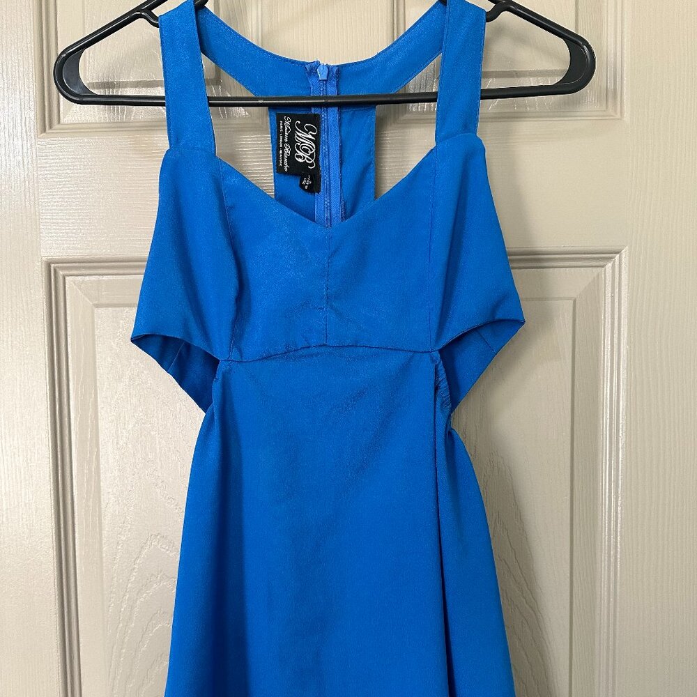 Madison Blanch Royal Blue Cutout Tank Top Size S Going Out Party Top (Like New)